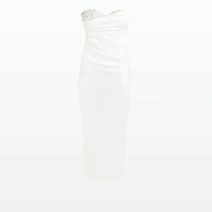 Safiyaa Danielle Ivory Midi Dress Women Dresses