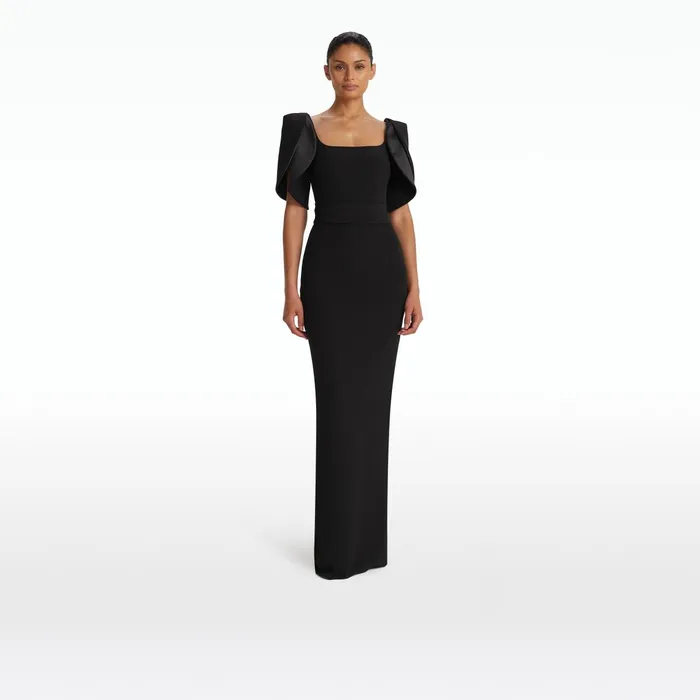 Safiyaa Dara Black Long Dress Women Dresses