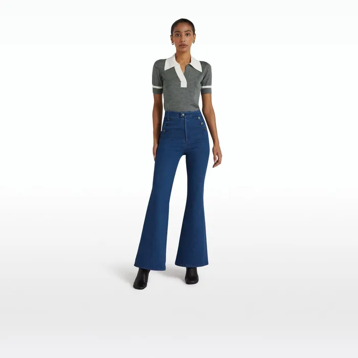 Safiyaa Davignon Blue Denim Trousers Women Trousers