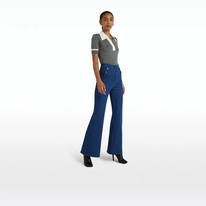 Safiyaa Davignon Blue Denim Trousers Women Trousers