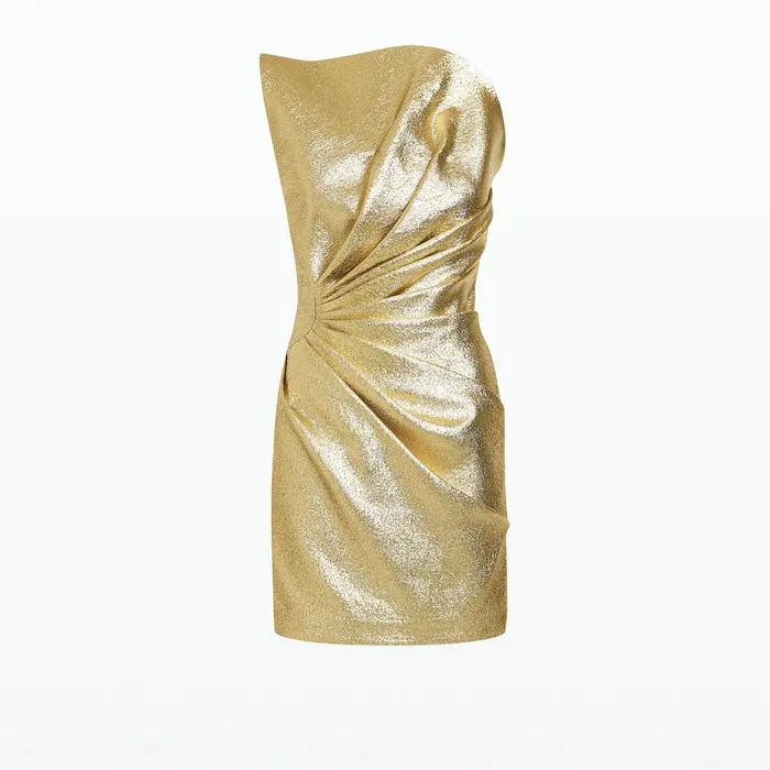 Safiyaa Daxton Gold Short Dress Women Dresses