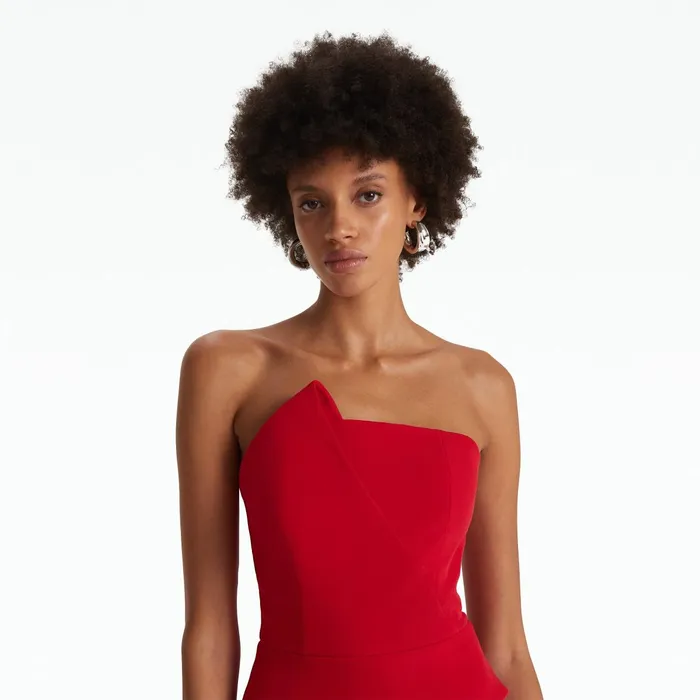 Safiyaa Delani Crimson Midi Dress Women Dresses