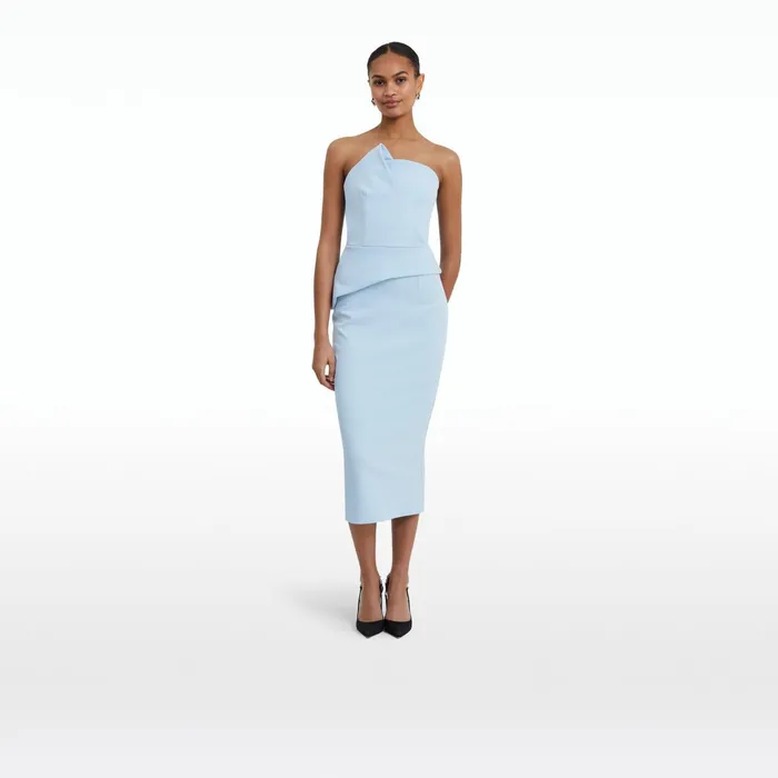 Safiyaa Delani Pale Blue Midi Dress Women Dresses