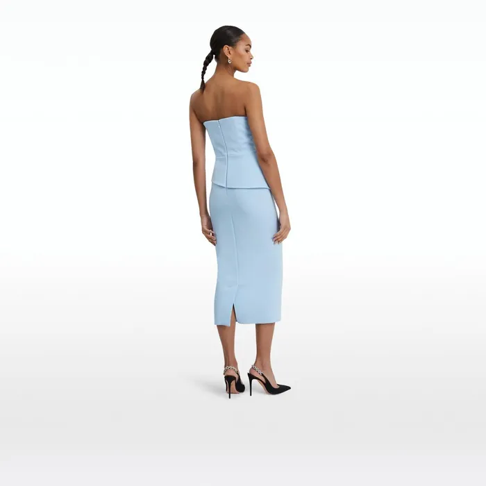 Safiyaa Delani Pale Blue Midi Dress Women Dresses