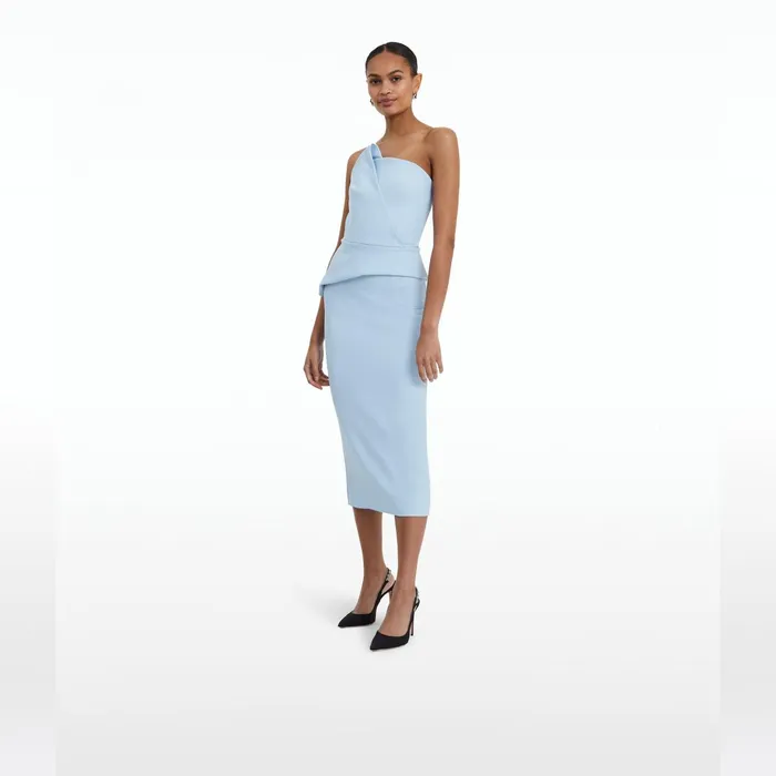 Safiyaa Delani Pale Blue Midi Dress Women Dresses