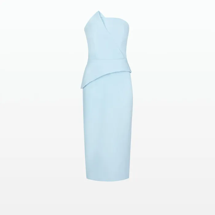 Safiyaa Delani Pale Blue Midi Dress Women Dresses