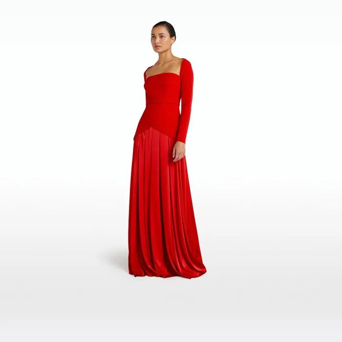 Safiyaa Desta Cherry Red Long Dress Women Dresses