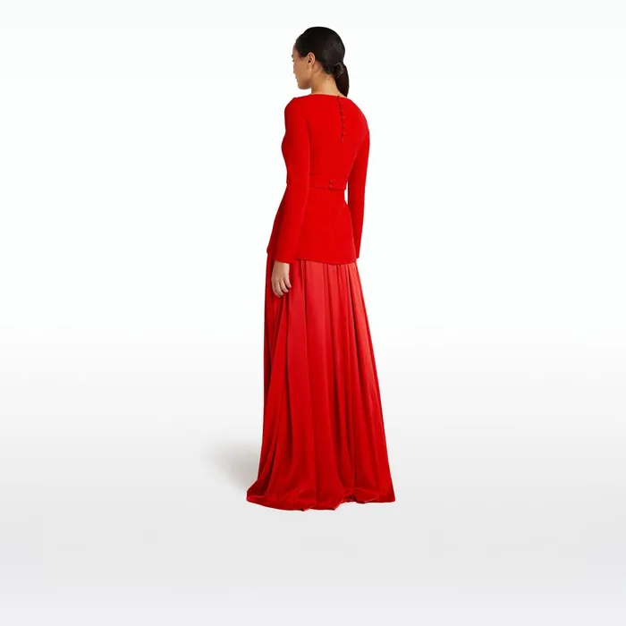 Safiyaa Desta Cherry Red Long Dress Women Dresses