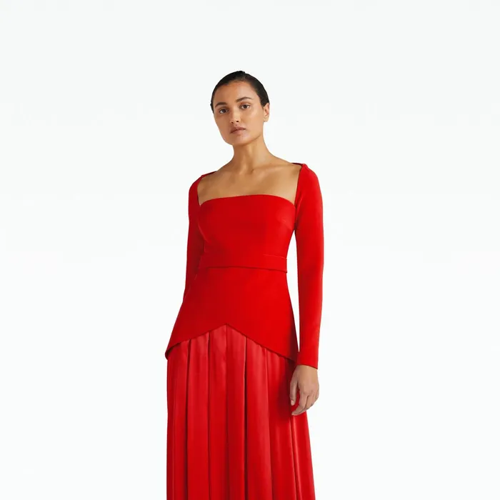 Safiyaa Desta Cherry Red Long Dress Women Dresses