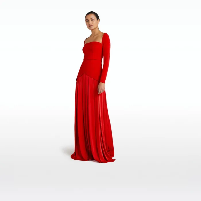 Safiyaa Desta Cherry Red Long Dress Women Dresses