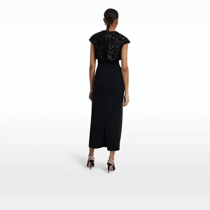 Safiyaa Dominica Black Midi Dress Women Dresses