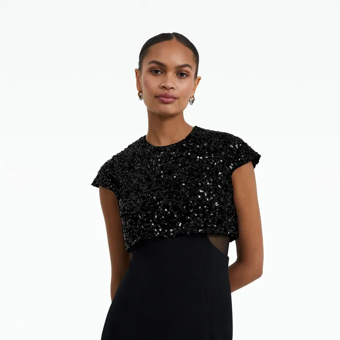 Safiyaa Dominica Black Midi Dress Women Dresses