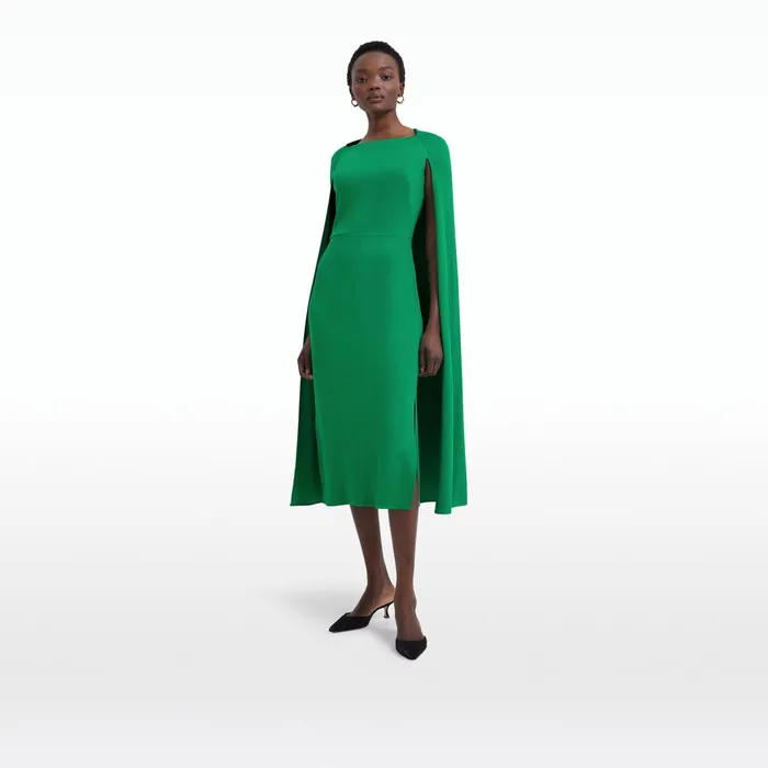 Safiyaa Doola Jewel Green Midi Dress Women Dresses