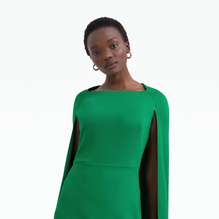 Safiyaa Doola Jewel Green Midi Dress Women Dresses