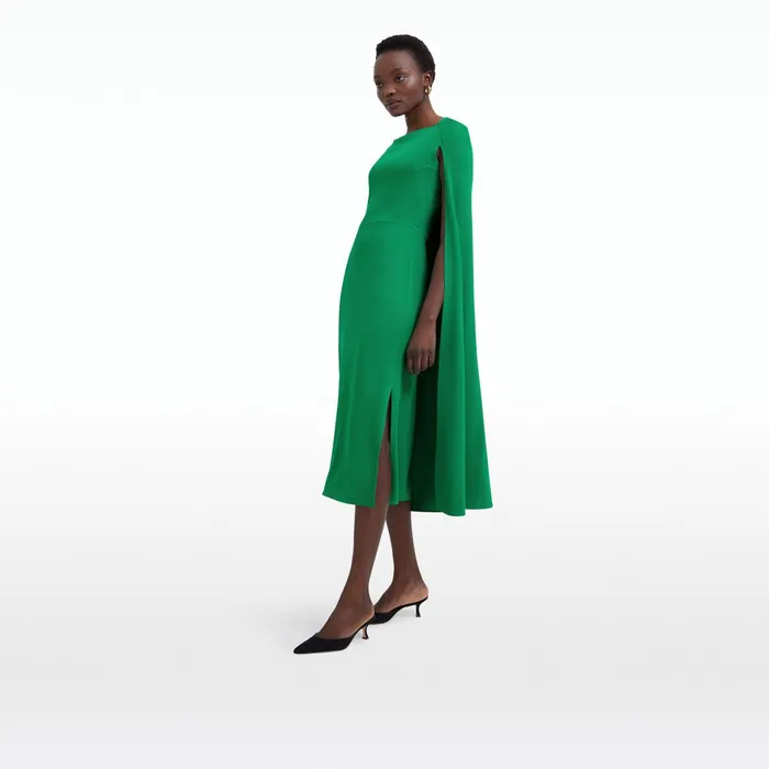 Safiyaa Doola Jewel Green Midi Dress Women Dresses