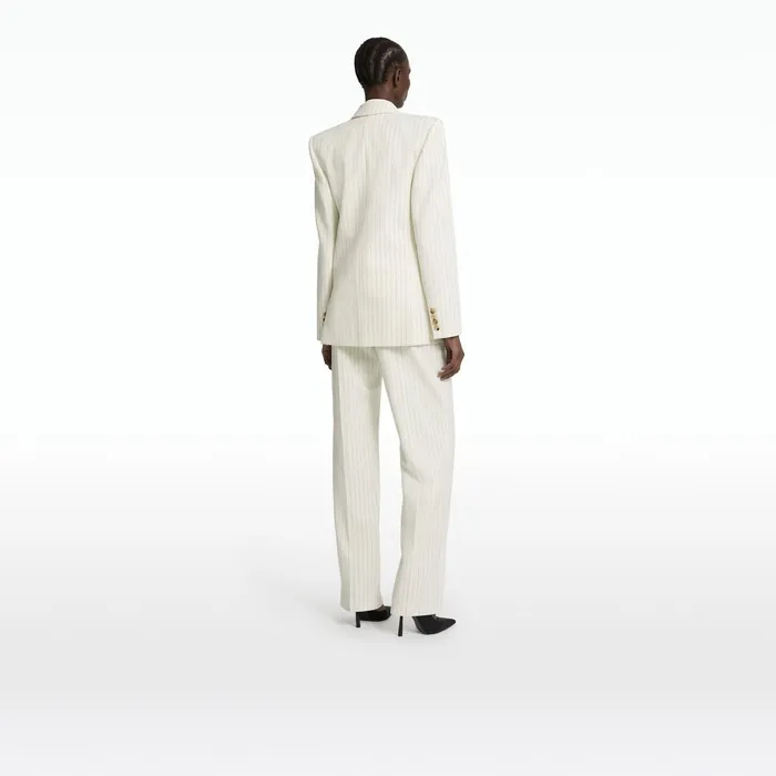 Safiyaa Ellan Ivory Pinstripe Jacket Women Jackets Coats