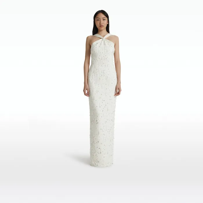 Safiyaa Elspeth Ivory Long Dress Women Dresses