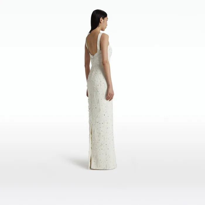 Safiyaa Elspeth Ivory Long Dress Women Dresses