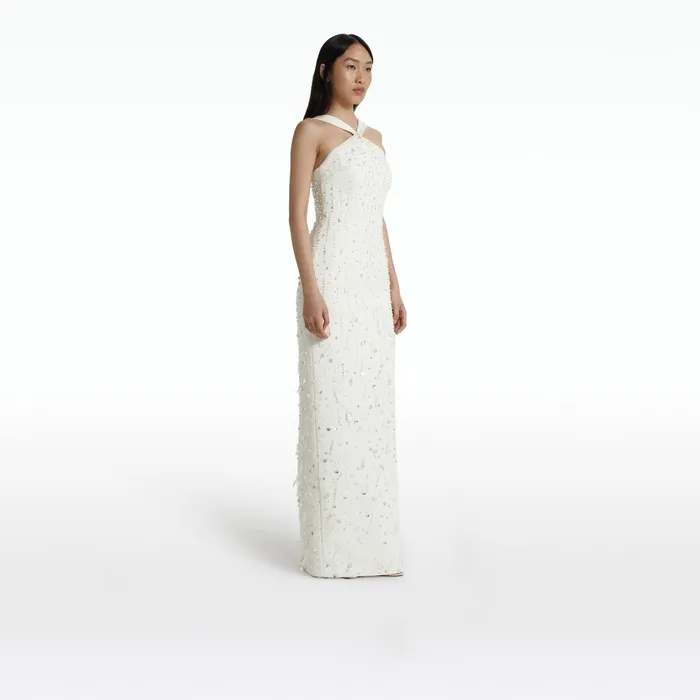 Safiyaa Elspeth Ivory Long Dress Women Dresses