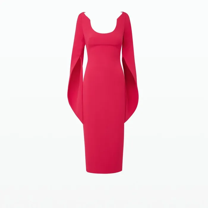 Safiyaa Evera Raspberry Midi Dress Women Dresses