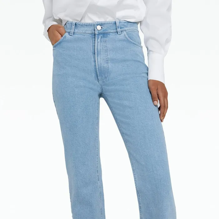 Safiyaa Flora Light Blue Denim Trousers Women Trousers