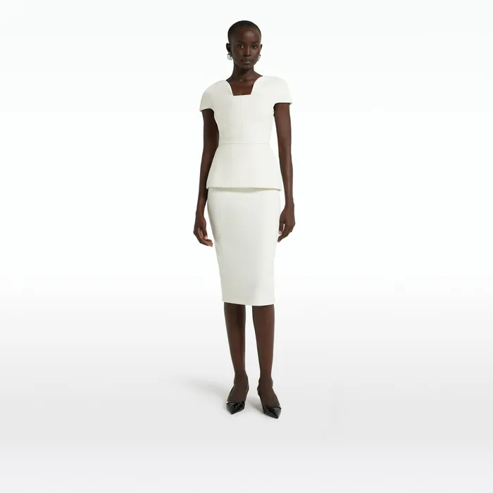 Safiyaa Geenie Ivory Midi Dress Women Dresses