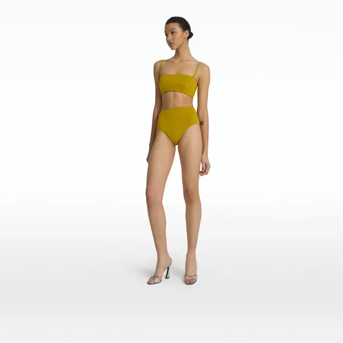 Safiyaa Gisellea Chartreuse Bikini Bottom Women Swimwear