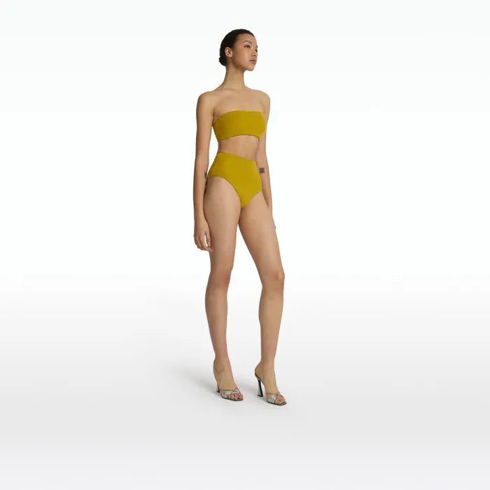 Safiyaa Gisellea Chartreuse Bikini Bottom Women Swimwear