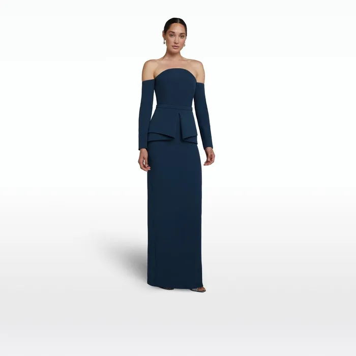 Safiyaa Giuliana Ink Blue Long Dress Women Dresses