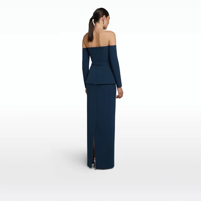 Safiyaa Giuliana Ink Blue Long Dress Women Dresses