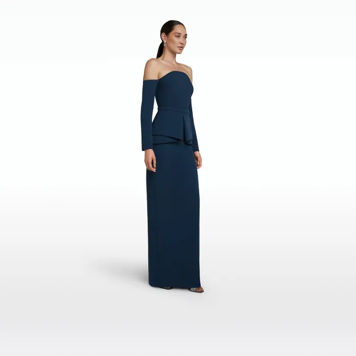 Safiyaa Giuliana Ink Blue Long Dress Women Dresses
