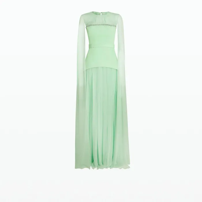 Safiyaa Gloria Brook Green Long Dress Women Dresses