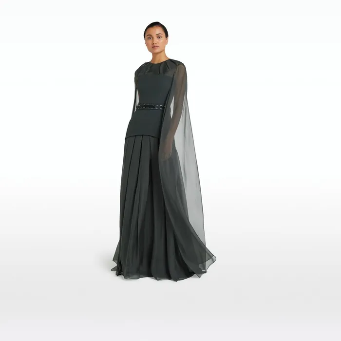 Safiyaa Gloria Graphite Embroidered Long Dress Women Dresses