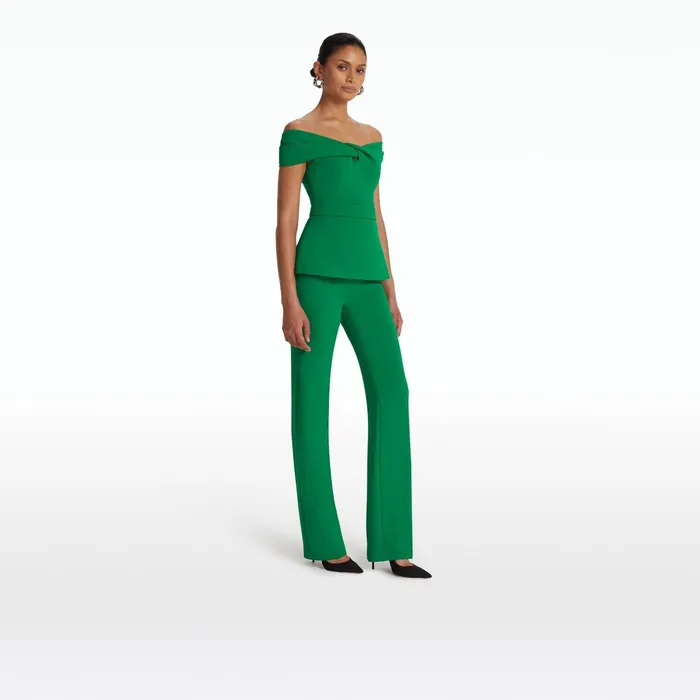 Safiyaa Goldie Emerald Trousers Women Trousers