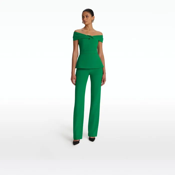 Safiyaa Goldie Emerald Trousers Women Trousers