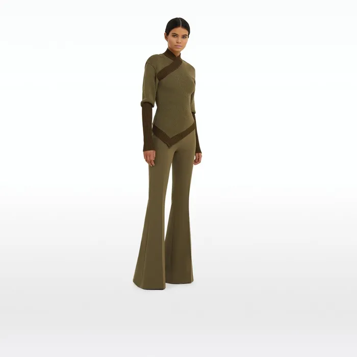 Safiyaa Halluana Khaki Trousers Women Trousers