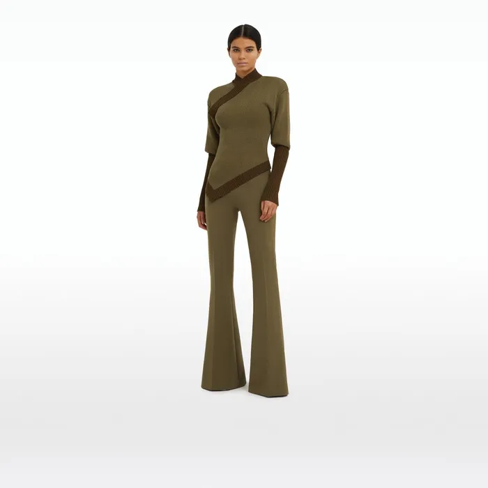 Safiyaa Halluana Khaki Trousers Women Trousers