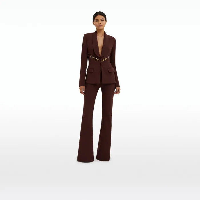 Safiyaa Halluana Pecan Brown Trousers Women Trousers