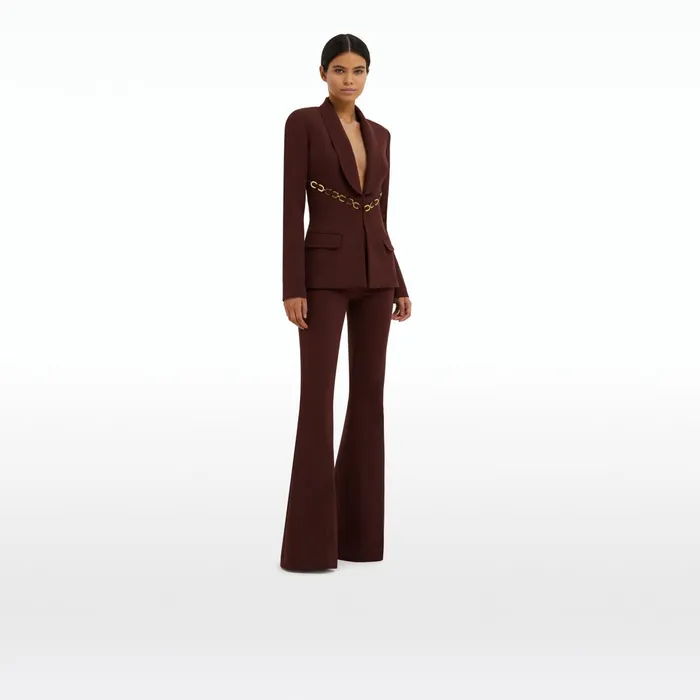 Safiyaa Halluana Pecan Brown Trousers Women Trousers