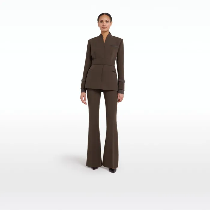 Safiyaa Heather Chocolate Jacket Women Jackets Coats