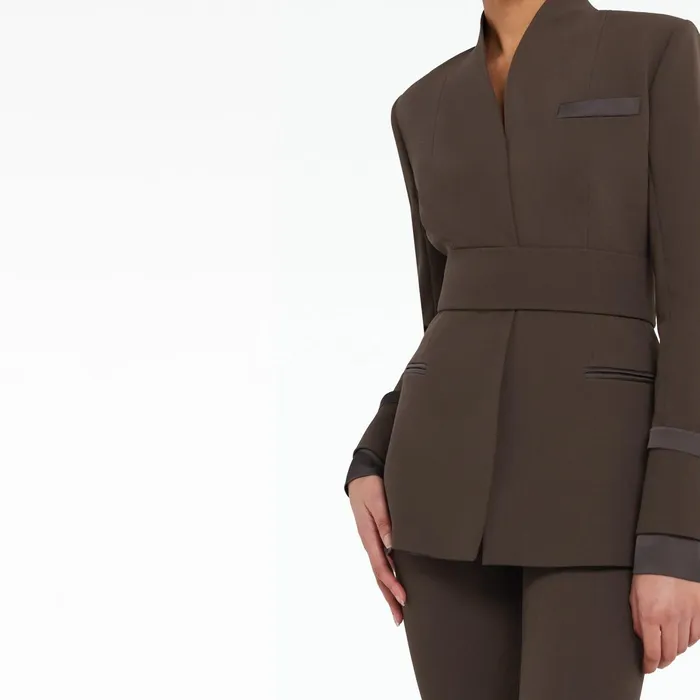 Safiyaa Heather Chocolate Jacket Women Jackets Coats