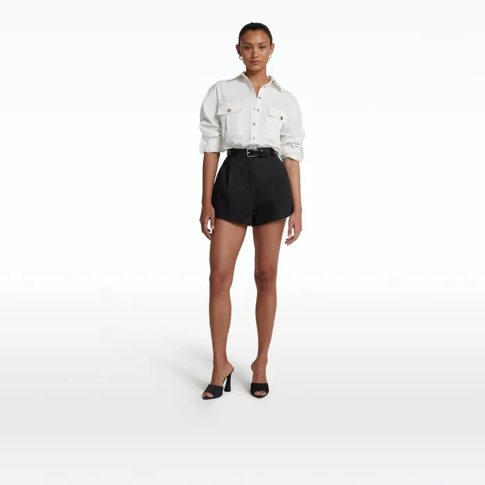 Safiyaa Helean Black Shorts Women Trousers