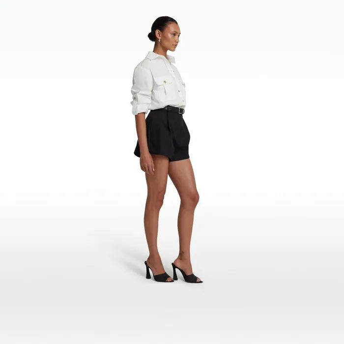 Safiyaa Helean Black Shorts Women Trousers
