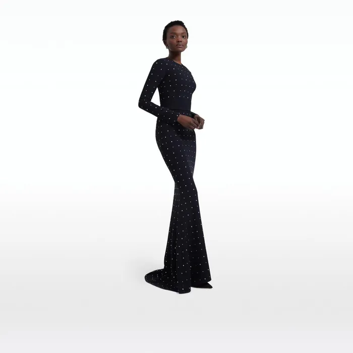 Safiyaa Heliconia Black Long Dress Women Dresses