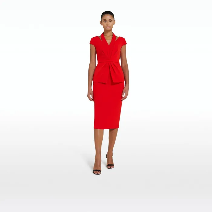 Safiyaa Hokoku Cherry Red Skirt Women Skirts