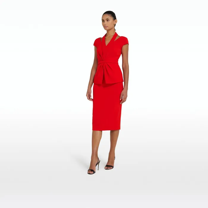Safiyaa Hokoku Cherry Red Skirt Women Skirts