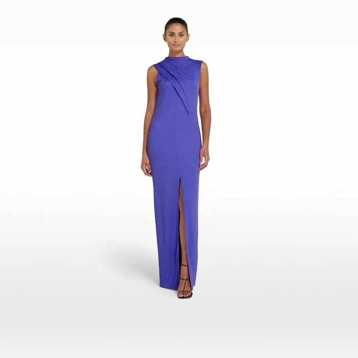 Safiyaa Iris Anemone Blue Long Dress Women Dresses