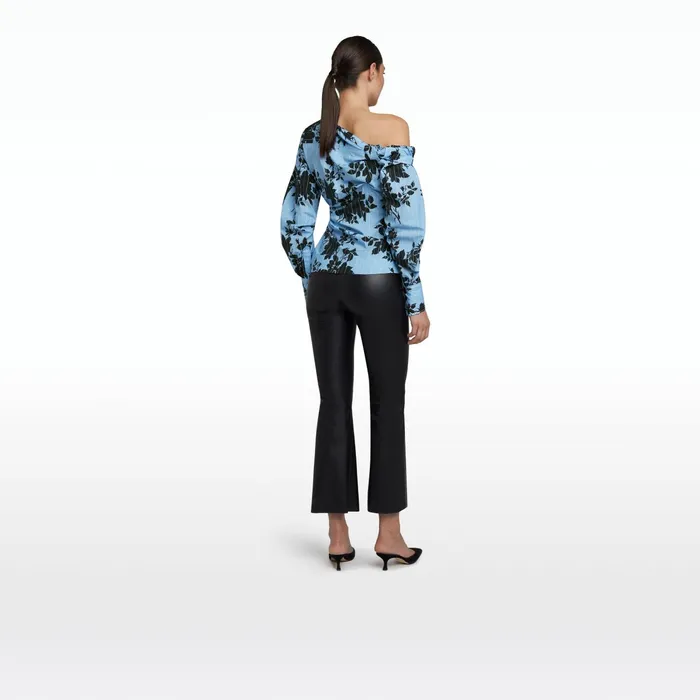 Safiyaa Jo Pale Blue and Black Top Women Tops