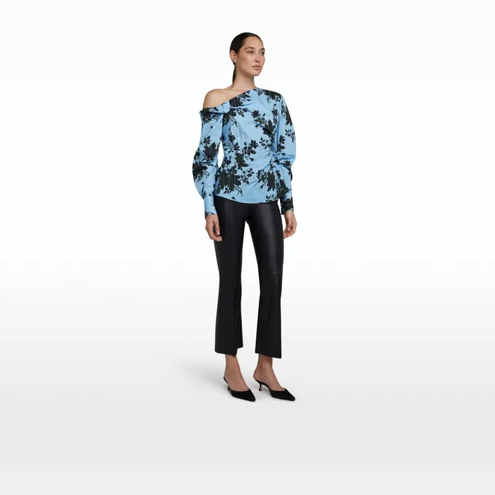 Safiyaa Jo Pale Blue and Black Top Women Tops