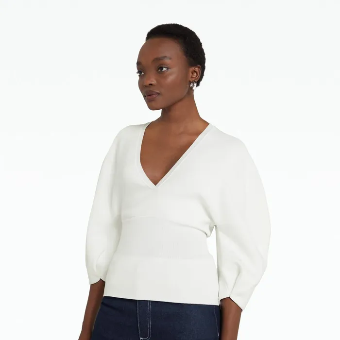 Safiyaa Kamali Ivory Knit Top Women Knitwear